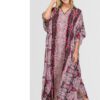 Ava Fuchsia Silk Kaftan Dress For Women