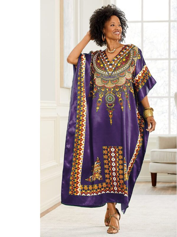 Blessed Queen Silk Kaftan Dress - Image 3