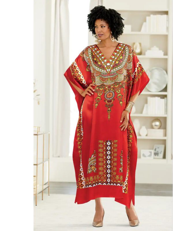 Blessed Queen Silk Kaftan Dress - Image 4