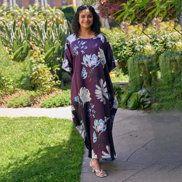 Zoey Floral Silk Stylish Kaftan - Image 2