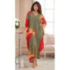 V-neck lawn kaftan dress for women