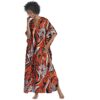 V Neck Silk Long Kaftan Dress for Women