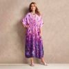 V Neck Maxi Style Abaya Kaftan Dress