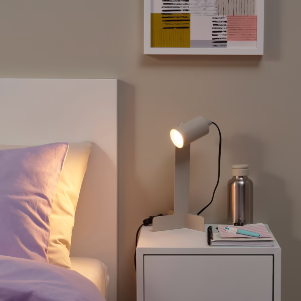 flottilj side table lamp beige color bedroom