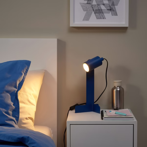 flottilj side table lamp dark blue color bedroom