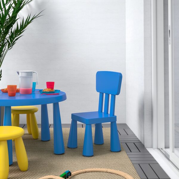 Kids Chair Mammut Series IKEA Blue Color Far