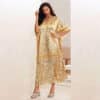 V neck luxury kaftan long dress for women