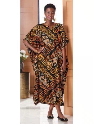 Scoop Neck with Keyhole Lawn Kaftan Dress for Women