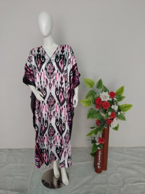 V-neck silk long dress for women