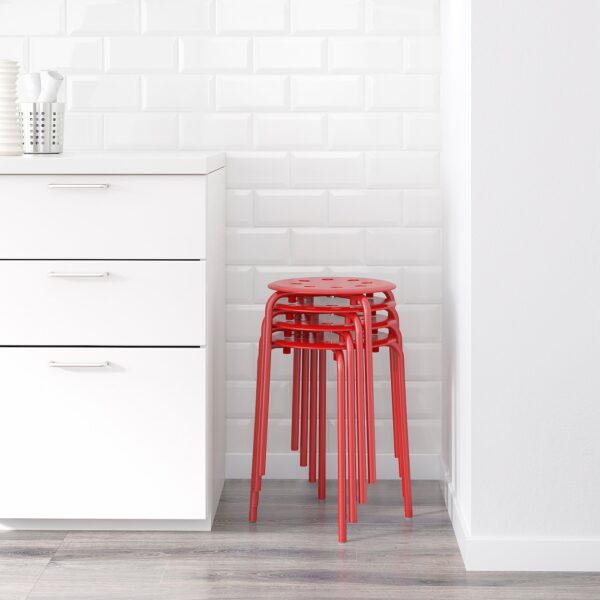 Stool Chair MARIUS IKEA Red Color