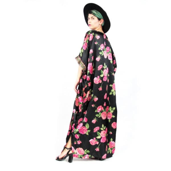 Floral Abaya Kaftan Dress Back