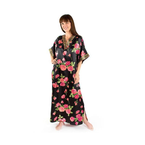 Floral Abaya Kaftan Dress Front