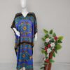 V Neck long silk kaftan dress