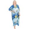 Floral silk kaftan dress for women
