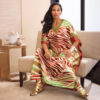 zebra print silk kaftan dress front