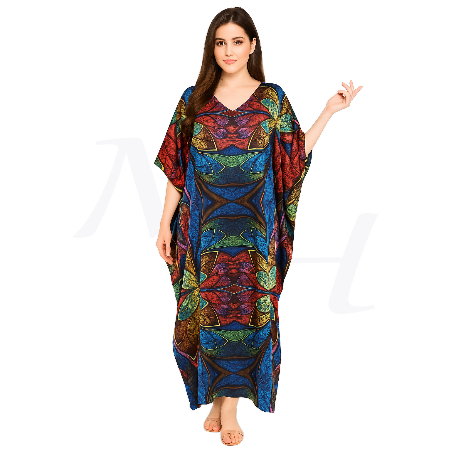 stylish silk kaftan dress for women