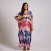 maxi style silk kaftan dress front view