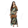 Printed Peacock Kaftan for Women - Model Front View