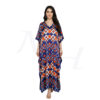 blue silk kaftan dress for women in Pakistan front